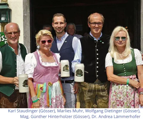 Karl Staudinger (Gösser), Marlies Muhr, Wolfgang Dietinger (Gösser), Mag. Günther Hinterholzer (Gösser), Dr. Andrea Lämmerhofer